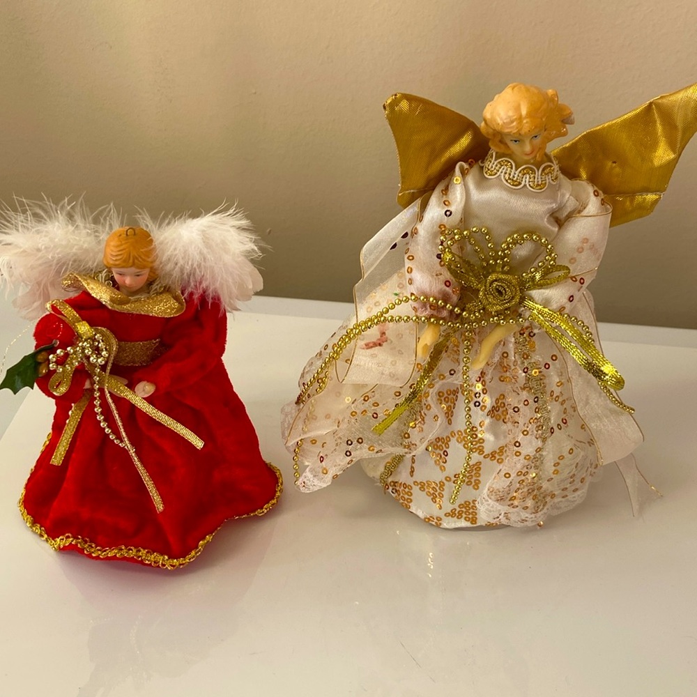Set of two Christmas angels decor